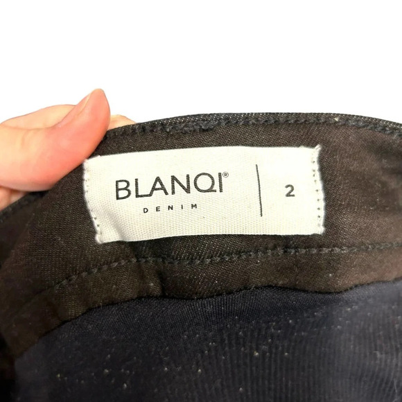 Blanqi Denim‎ Maternity Belly Support Skinny Jeans Black Knee Slit Wash Size 2 - Picture 8 of 9